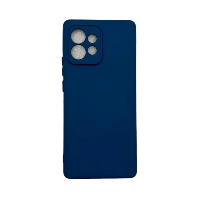 Capa Moto Edge 40 Pró Silicone Aveludada Protege Câmera Colorida Capinha Anti Impacto Moto Edge 40 Pró:azul Escuro