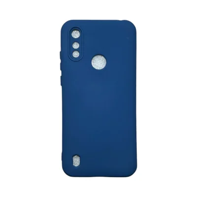 Capa Moto E6s / E6i Silicone Aveludada Protege Câmera Colorida Capinha Anti Impacto Moto E6s / E6i:azul Escuro