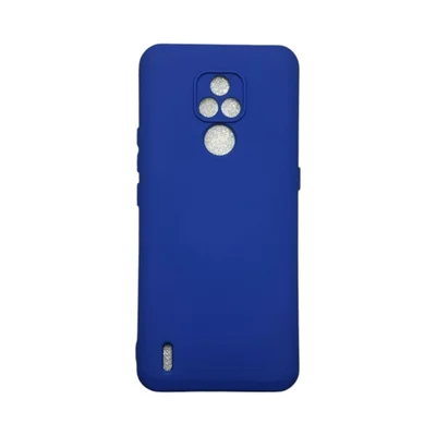 Capa Moto E7 Silicone Aveludada Protege Câmera Colorida Capinha Anti Impacto Moto E7:azul Bic