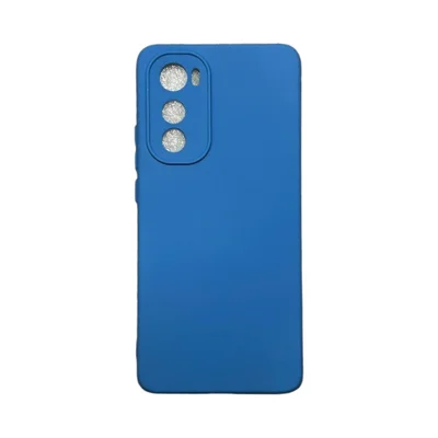 Capa Moto Edge 30 Silicone Aveludada Protege Câmera Colorida Capinha Anti Impacto Mt Edge 30:azul