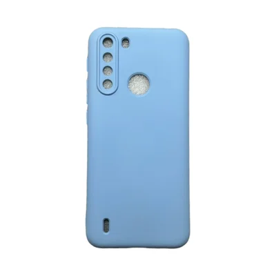 Capa Moto One Fusion Silicone Aveludada Colorida Capinha Anti Impacto Moto One Fusion:azul Bebê