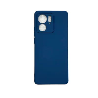 Capa Moto Edge 40 (normal) Silicone Aveludada Protege Câmera Colorida Capinha Anti Impacto Moto Edge 40:azul Escuro
