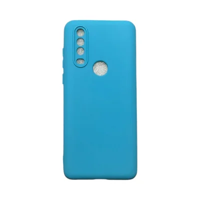 Capa Moto One Action Silicone Aveludada Colorida Capinha Anti Impacto Moto One Action:azul Céu