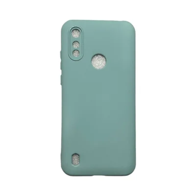 Capa Moto E6s / E6i Silicone Aveludada Protege Câmera Colorida Capinha Anti Impacto Moto E6s / E6i:cinza Claro