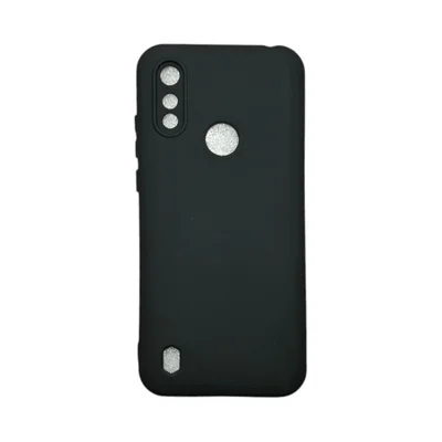 Capa Moto E6s / E6i Silicone Aveludada Protege Câmera Colorida Capinha Anti Impacto Moto E6s / E6i:preto