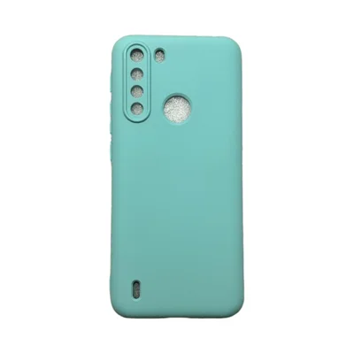 Capa Moto One Fusion Silicone Aveludada Colorida Capinha Anti Impacto Moto One Fusion:turquesa