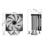 Air Cooler Gamer GT600 para AMD/Intel, 6 Heat Pipes, Preto, ARGB com Visor de Temperatura, Coolmoon GT-600