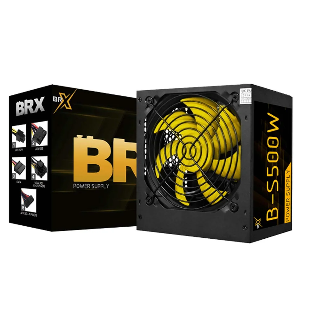 Fonte Atx Gamer 500w Reais Cooler 120mm Brx PCi Express