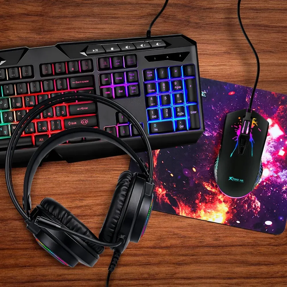 Imagem 4 de 5 do produto Kit Gamer Teclado Mouse Headset E Mousepad Xtrike-me Cmx-410