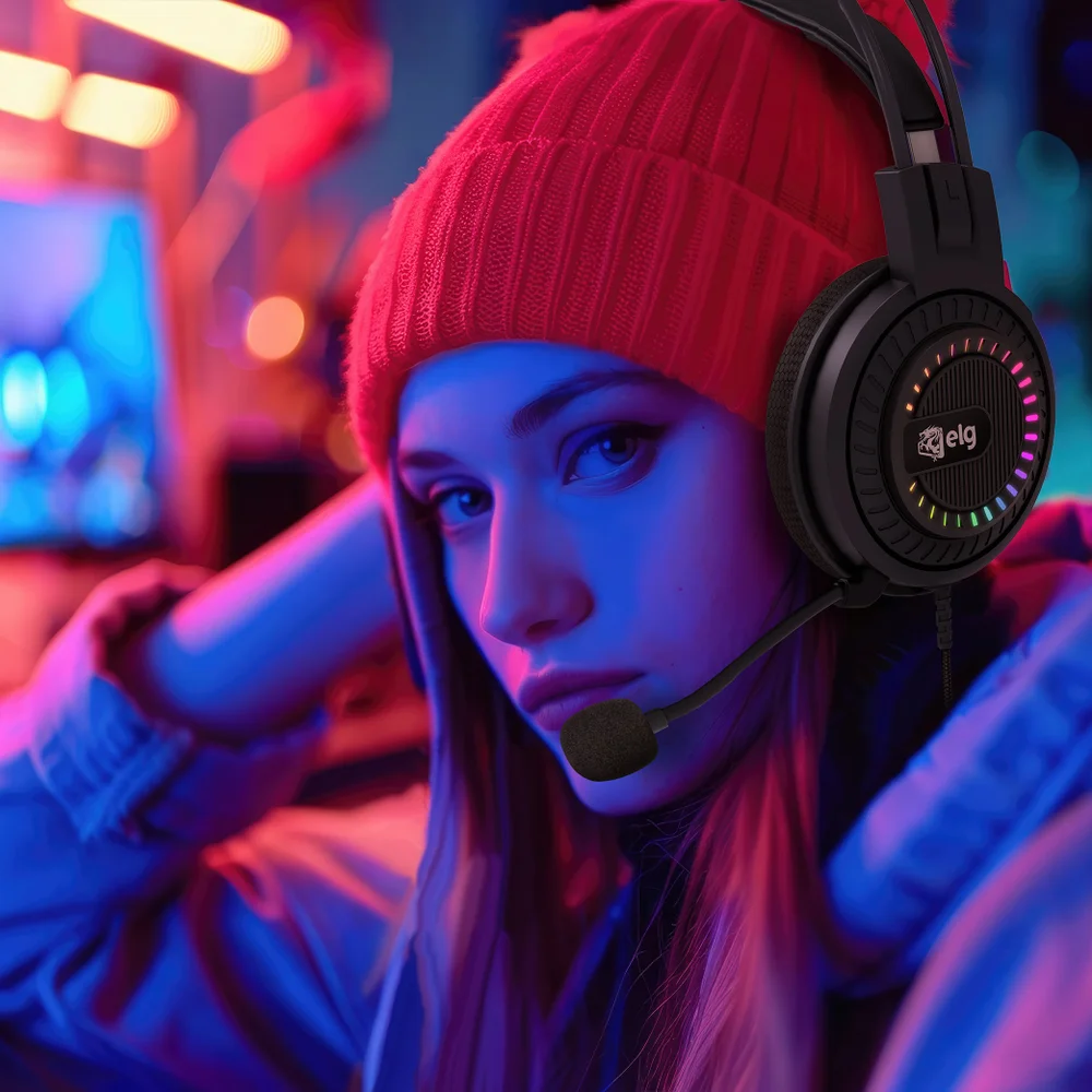 Imagem 2 de 5 do produto Headset Gamer Mizar, 3d Surround 7.1, RGB, Microfone Omnidirecional, Cabo Nylon Usb, Preto, Hgmz, Elg