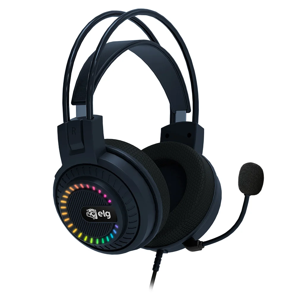 Imagem 5 de 5 do produto Headset Gamer Mizar, 3d Surround 7.1, RGB, Microfone Omnidirecional, Cabo Nylon Usb, Preto, Hgmz, Elg