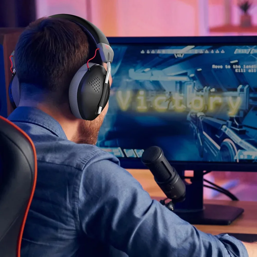 Headset Gamer Havit Gamenote Fuxi H4 Bt 2.4hz Type-c Preto/cinza Headset Gamer Havit Gamenote Fuxi H4 Bt 2.4hz Type-c Preto/cinza