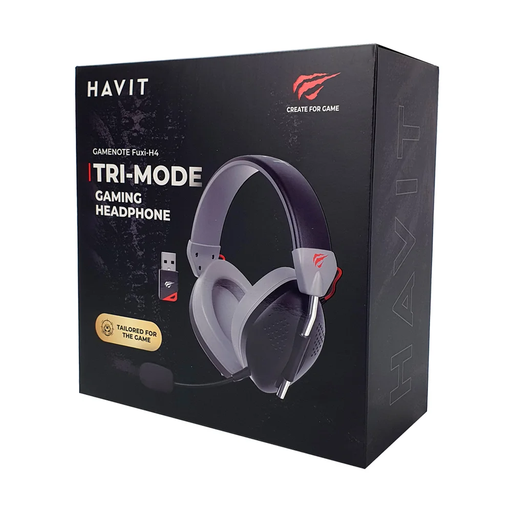Headset Gamer Havit Gamenote Fuxi H4 Bt 2.4hz Type-c Preto/cinza Headset Gamer Havit Gamenote Fuxi H4 Bt 2.4hz Type-c Preto/cinza