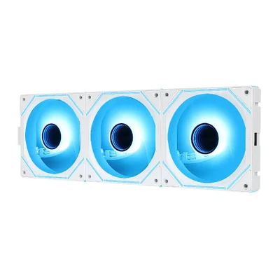 Kit 3 Fans Gamer Rise Mode Magneto Pro Reverse Uni Fan ARGB 5v White 120mm - Rm-mapro-aRGB-w-rv.