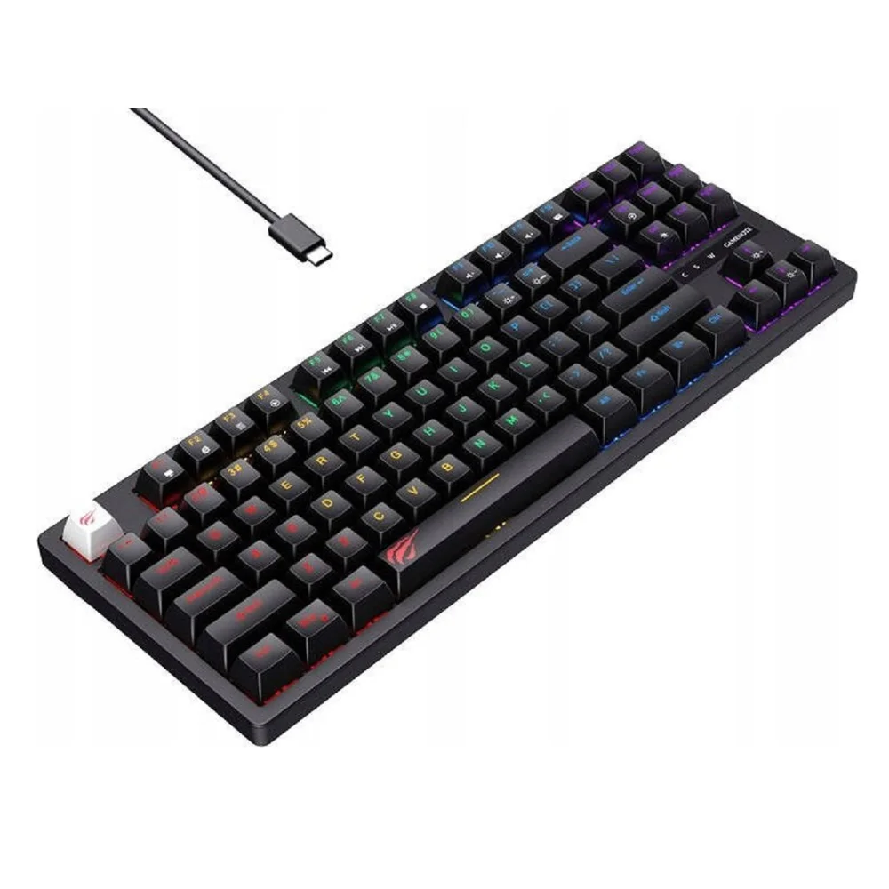 Imagem 2 de 3 do produto Teclado Gamer Mecânico Com Fio Havit Kb892l RGB Usb Preto