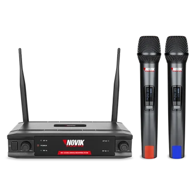 Microfone Uhf Dupla Frequência Fixa Transmissão Digital