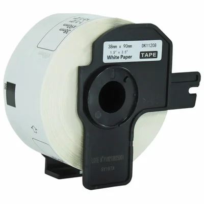 Rolo Etiqueta Termica Compativel Brother Dk11208 38x90mm 400 Etiqueta Preto/branco