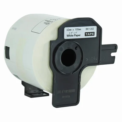 Rolo De Etiqueta Termica Compativel Brother Dk11202 - 62mmx100mm 300 Etiquetas Preto/branco