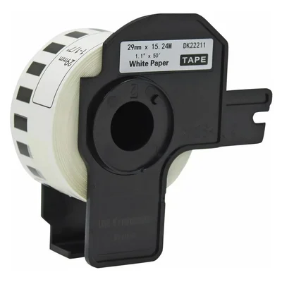 Rolo De Etiqueta Termica Compativel Brother Dk22211 29mmx15,24mts Continua Preto/branco