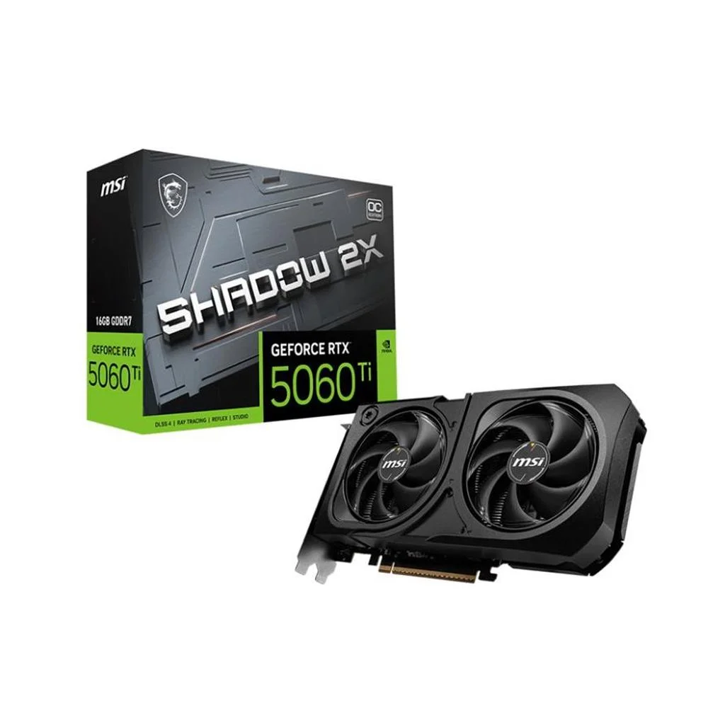 Placa De Video Msi Geforce RTX 5060 Ti 16gb Shadow 2x Oc Plus Gddr7 912-v535-029