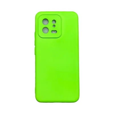 Capa Xiaomi Mi 13 5g Silicone Aveludada Protege Câmera Colorida Capinha Anti Impacto Mi 13 5g:verde Neon