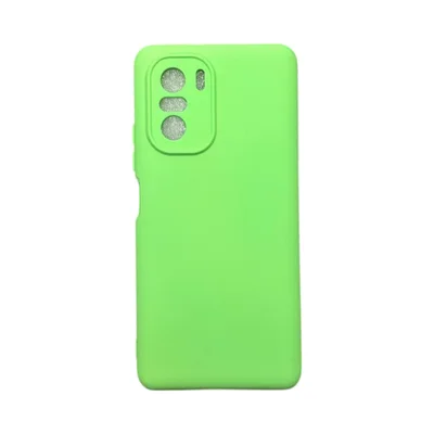 Capa Xiaomi Poco F3 / Mi 11i  Silicone Aveludada Protege Câmera Colorida Capinha Anti Impacto Poco F3 / Mi 11i:verde Fol
