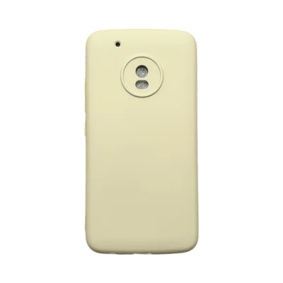 Capa Moto G5 Plus Silicone Aveludada Colorida Capinha Anti Impacto G5 Plus:bege