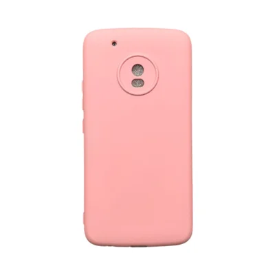 Capa Moto G5 Plus Silicone Aveludada Colorida Capinha Anti Impacto G5 Plus:rosa Claro