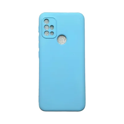 Capa Moto G10 / G20 / G30 Silicone Aveludada Protege Câmera Colorida Capinha Anti Impacto Moto G10 / G20 / G30:azul Bebê