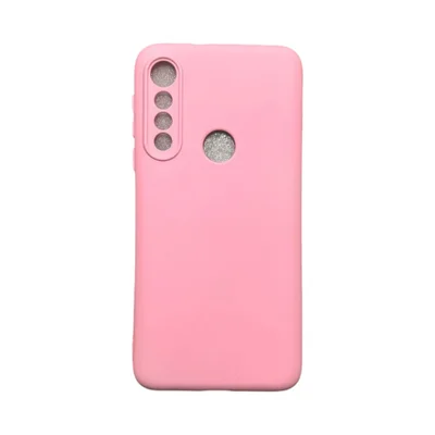 Capa Moto G8 Play Silicone Aveludada Protege Câmera Colorida Capinha Anti Impacto Moto G8 Play:rosa Claro