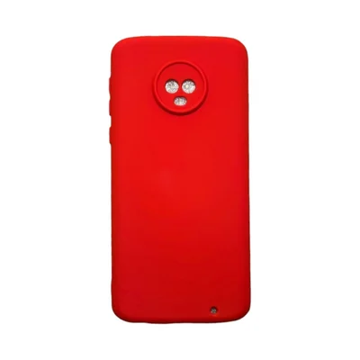 Capa Moto G6 Plus Silicone Aveludada Protege Câmera Colorida Capinha Anti Impacto Moto G6 Plus:vermelho