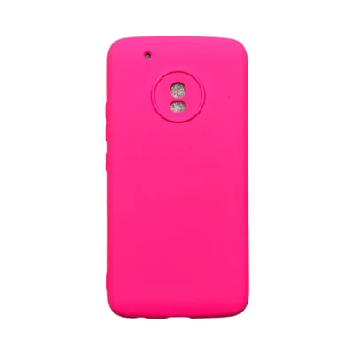 Capa Moto G5 Plus Silicone Aveludada Colorida Capinha Anti Impacto G5 Plus:pink