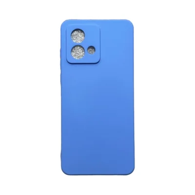 Capa Motorola G54 Silicone Aveludada Protege Câmera Colorida Capinha Anti Impacto Cor:azul Bebê