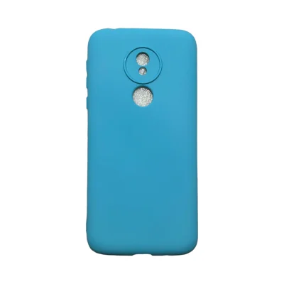 Capa Moto G7 Power Silicone Aveludada Protege Câmera Colorida Capinha Anti Impacto G7 Power:azul Celeste