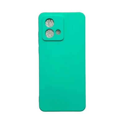 Capa Motorola G54 Silicone Aveludada Protege Câmera Colorida Capinha Anti Impacto Cor:verde Água