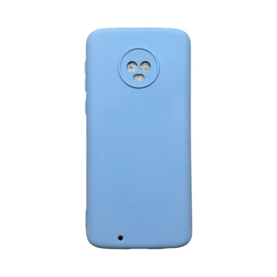 Capa Moto G6 Silicone Aveludada Colorida Capinha Anti Impacto Moto G6:azul Bebê