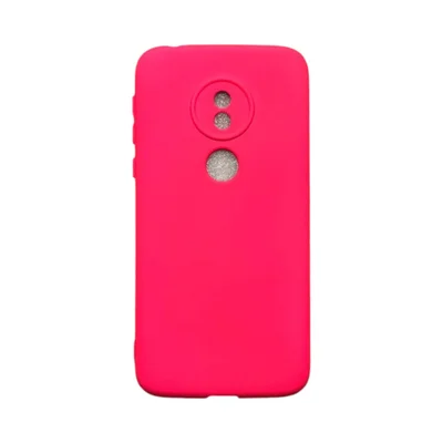 Capa Moto G7 Play Silicone Aveludada Feminina Colorida Capinha Anti Impacto Moto G7 Play:rosa Neon
