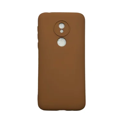 Capa Moto G7 Power Silicone Aveludada Protege Câmera Colorida Capinha Anti Impacto G7 Power:marrom