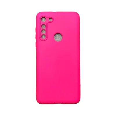 Capa Moto G8 Silicone Aveludada Colorida Capinha Anti Impacto Moto G8:pink