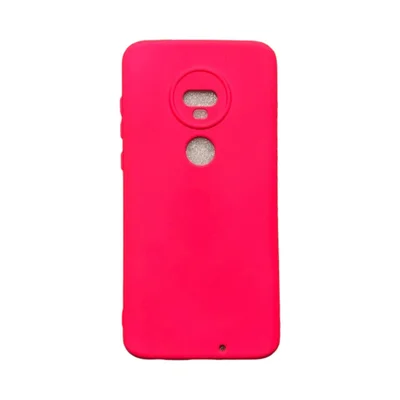 Capa Moto G7 / G7 Plus Silicone Aveludada Colorida Capinha Anti Impacto G7 / G7 Plus:rosa Shock