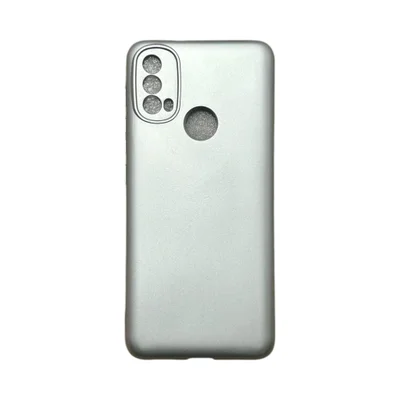 Capa Moto E30 / E40 Silicone Aveludada Protege Câmera Colorida Capinha Anti Impacto Moto E30 / E40:prata