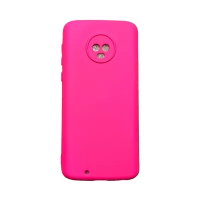 Capa Moto G6 Silicone Aveludada Colorida Capinha Anti Impacto Moto G6:pink