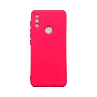Capa Moto E20 Silicone Aveludada Protege Câmera Colorida Capinha Anti Impacto Moto E20:rosa Shock