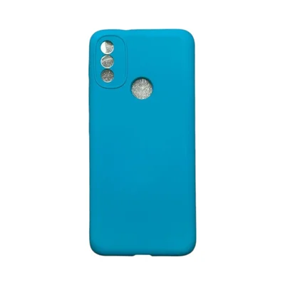 Capa Moto E20 Silicone Aveludada Protege Câmera Colorida Capinha Anti Impacto Moto E20:azul Céu