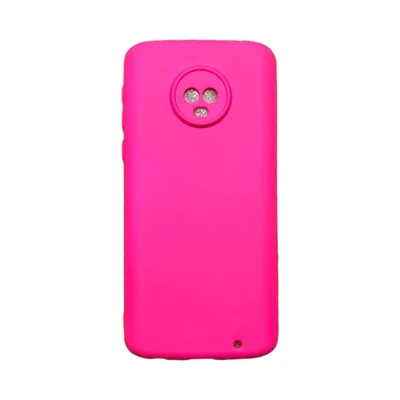 Capa Moto G6 Plus Silicone Aveludada Protege Câmera Colorida Capinha Anti Impacto Moto G6 Plus:pink