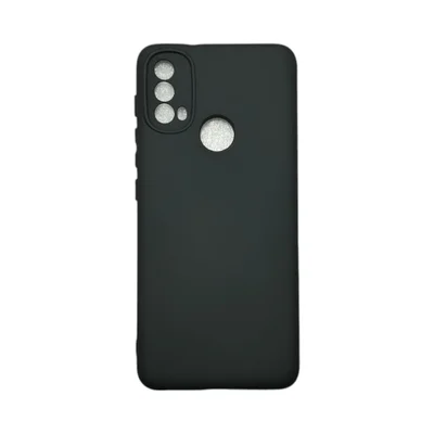 Capa Moto E30 / E40 Silicone Aveludada Protege Câmera Colorida Capinha Anti Impacto Moto E30 / E40:preto
