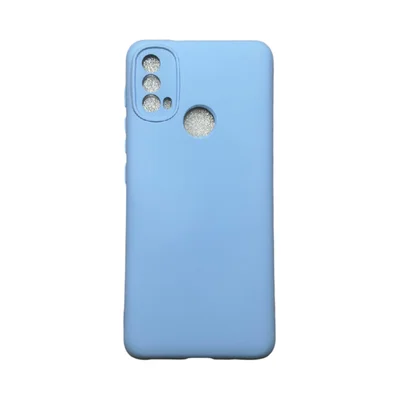 Capa Moto E30 / E40 Silicone Aveludada Protege Câmera Colorida Capinha Anti Impacto Moto E30 / E40:azul Bebê
