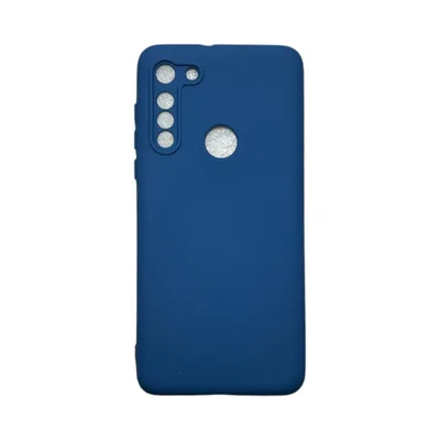 Capa Moto G8 Silicone Aveludada Colorida Capinha Anti Impacto Moto G8:azul Escuro