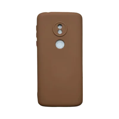 Capa Moto G6 Play Silicone Aveludada Protege Câmera Colorida Capinha Anti Impacto Moto G6 Play:marrom