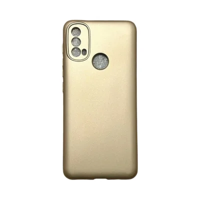 Capa Moto E30 / E40 Silicone Aveludada Protege Câmera Colorida Capinha Anti Impacto Moto E30 / E40:dourado